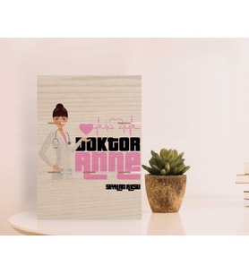 BK Gift Kişiye Özel Doktor Anne Tasarımlı Otantik Masaüstü Ahşap Palet Çerçeve-2 (Beyaz)