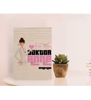 BK Gift Kişiye Özel Doktor Anne Tasarımlı Otantik Masaüstü Ahşap Palet Çerçeve-2 (Beyaz)