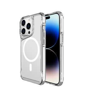 Vendas iPhone 15 Pro Uyumlu (15 Pro) Door Serisi Magsafe Destekli Darbe Direçli Elektroplated Şeffaf T-Max Kılıf (Renksiz)
