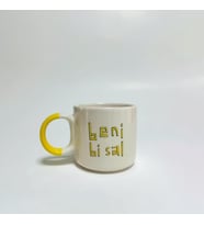 Beni Bi Sal Baskılı Sarı Kulplu P Kupa (Beyaz)