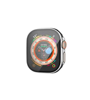 Watch Ultra 49mm Legend Camlı Kasa Ekran Koruyucu - Siyah-gümüş