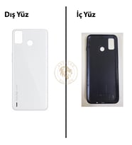 Tecno Spark 6 Go Beyaz Arka Kapak Arka Cam Batarya Kapağı Lazer Kesim Kapak Pil Kapağı Back Cover