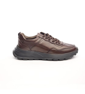 Günlük Hakiki Deri Erkek Sneaker (KAHVE)