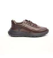 Günlük Hakiki Deri Erkek Sneaker (KAHVE)