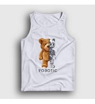 Presmono Unisex Beyaz Robot Ayı Teddy Bear Atlet 306040tt (Beyaz)