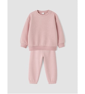 LC WAIKIKI Pembe Bisiklet Yaka Kız Çocuk Kalın Eşofman Takımı