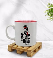 BK Gift Kişiye Özel Baba Godfather Tasarımlı İçi Kırmızı Renkli Kupa Bardak Model 18