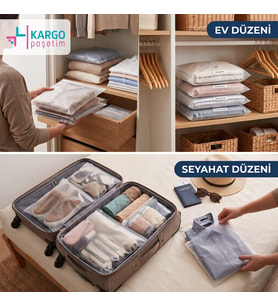 Valiz Ve Dolap Içi Düzenleyici Buzlu Fermuarlı Poşet Torba 10 Adet 30 Cm x 30 Cm