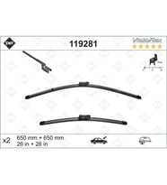 Silecek Süpürgesi Takım 508 İ10-18 / Rcz 10-18 Aerotwın A636S (650+650Mm) (Oem No: 6423.N6)