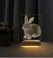 Tavşan Tasarımlı Lamba Kişiye Özel İsimli 3d Led Masa Lambası Doğum Günü Hediyesi Lamba