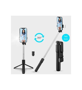 Bluetoothlu LED Işıklı Selfie Çubuğu, Uzaktan Kumandalı, Yatay ve Dikey Kullanım