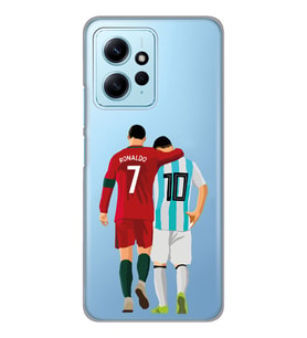 Redmi Note 12 4G Uyumlu Lionel Messi ve Cristiano Ronaldo Desenli Şeffaf Telefon Kılıfı