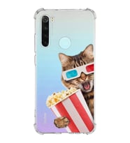 PrintiFy Xiaomi Redmi Note 8 Uyumlu Kedi 1 Baskılı Şeffaf Köşe Korumalı Antişok Kılıf