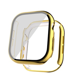 Apple Watch 10 42mm Uyumlu Sert PC Kasa Electroplatink Çerçeveli Ekran Koruyucu Zore Watch Gard 36 (Gold)
