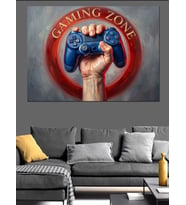 Gaming Zone Oyun Kumandası Tablo Dekoratif Kanvas - Mdf Ahşap Tablo