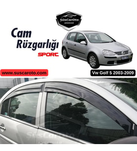 Vw Golf 5 2003-2009 Uyumlu Mugen Cam Rüzgarlığı Seti Piano Black 4'lü İthal