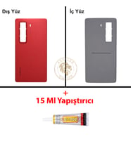 Infinix Hot 50 Pro Plus Kırmızı Uyumlu Arka Kapak + B7000 Yapıştırıcı Arka Cam Batarya Pil Kapağı