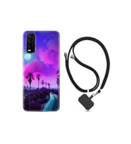 Vivo Y11s Kılıf Resimli Desenli Silikon Boyun Askılı Purple Way 1843