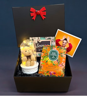 Sizlere Özel Fotoğraflı Hediye Paketi - Kişiye Özel Hediye Seti - Led Işıklı Fanuslu Premium Set (Model 7)
