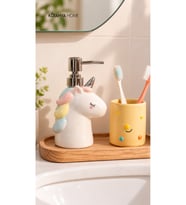 Zuzu Unicorn Figürlü Sıvı Sabunluk Pastel Renkli Beyaz Pompalı Sabunluk