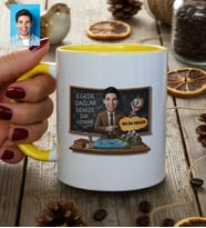 Kişiye Özel Karikatürlü Erkek Öğretmen Kupa Bardak Öğretmenler Günü Hediyesi