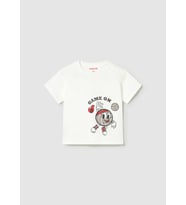 Mayoral Erkek Bebek 3D Baskılı Tshirt Krem
