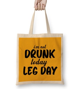 Gym Workout Fitness Lover Motivation Gift Quotes For MEN Women Bez Çanta Uzun Saplı