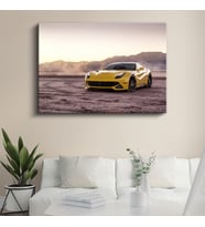 Ferrari F12 Berlinetta - Sarı İtalyan Süper Otomobil Kanvas Tablo
