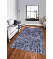 Lacivert Sade Desensiz Kaymaz Tabanlı Dekoratif Halı HR002 - 100 x 160 cm
