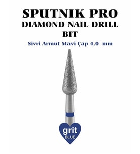 Elmas Sivri Armut Freze Mavi Çap 4,0mm