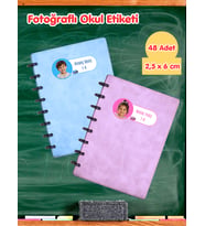 Pamuğum Atelier Kişiye Özel Fotoğraflı İsimli Okul Etiketi 48 Adet