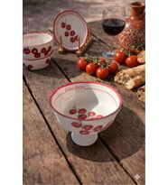 Pomodori Domates Desenli Seramik Meyvelik (17 cm)