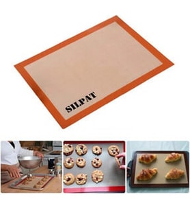Fırınlanabilir Kendinden Yağlı Silikon Pişirme Matı, Profesyonel Silpat Yanmaz Yapışmaz Yıkanabilir Silikon Pişirme Matı 30cmx40cm