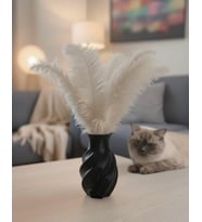 GÜL DETAYLI DEKORATİF BLOOM VAZO (Siyah)
