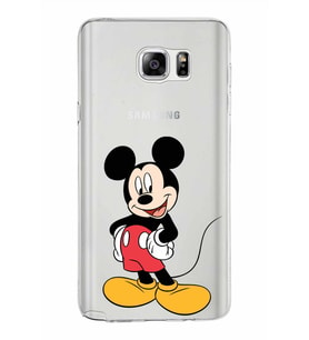 Samsung Galaxy Note 5 Kapak Mickey Mouse Tasarımlı Şeffaf Silikon Kılıf