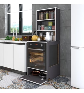 Kenzlife ankastre fırın dolabı hümeyra gri 165*60*56 mutfak kapaklı