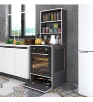 Kenzlife ankastre fırın dolabı hümeyra gri 165*60*56 mutfak kapaklı