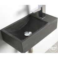 Sipahi Marble Bazalt Siyah Yandan Batarya Çıkışlı Mini Kare Lavabo