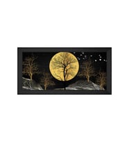Soyut Şekiller Motifli Kanvas Tablo 80 x 110 cm Siyah Çerçeve