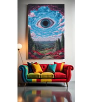 ACID GÖZ V22 Ev Duvar Salon Güzellik Salonu Ofis Dükkan Dekarasyon Kanvas Tablo (Çok Renkli)