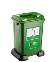 Omnipazar SY-4395 Sıfır Atık Cam Geri Dönüşüm Çöp Kutusu 50 lt Yeşil