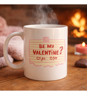 Northcity Be My Valentine Porselen Kupa - Sevgililer Günü Model 8 Özel Tasarım ve 'Benim Sevgilim Olur Musun?' Mesajı
