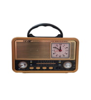 Ultratekno 8898BT Antika Görünümlü Analog saatli Bluetooth Hoparlör FM Radyo Müzik Kutusu (Bordo)