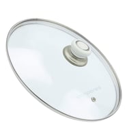 Tencere Sahan Tava Cam Kapağı Kapak 18 cm Beyaz Tutma Tepesi