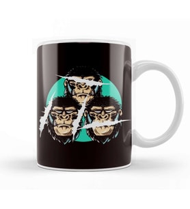 See Speak Hear No Evil Japan Monkeys Japanese Art Gorilla Kupa Bardak Porselen