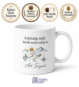 Kendi Yolunu Çiz Temalı Kupa Bardak Motivasyon Hediye Bardak