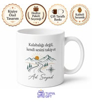 Kendi Yolunu Çiz Temalı Kupa Bardak Motivasyon Hediye Bardak