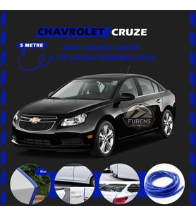 Chevrolet Oto Araç Kapı Koruma Fitili 5metre Parlak Mavi Renk