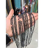 Hematit Taşı Rondela Kesim Parlak Füme 4x3mm Doğal Taş Dizi
