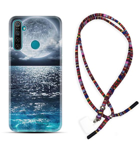 Realme 5i 5 Pro 6i 7 Pro 8 Kılıf Boyun Asklı Rasta Silikon Great Moon 1301